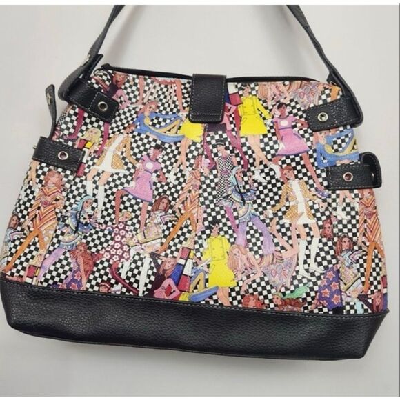Sydney Love Hip Chic Large Hobo Bag Fashion Model Print Colorful Maximalist NWT - Picture 6 of 15